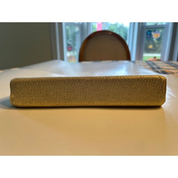 Vintage Women's Evening Clutch Bag Gold Glitter With Chain - Picture 4 of 9